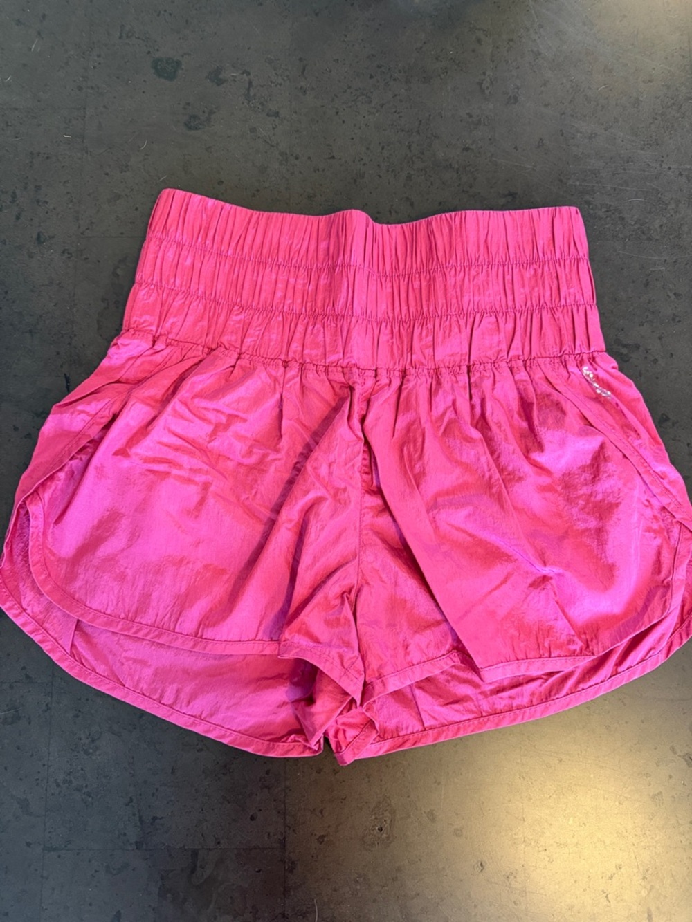 Free People Bright Pink High-Waist Athletic Shorts